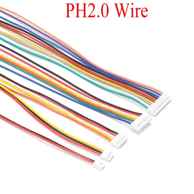 5PCS PH2.0 1S/2S/3S/4S/5S/6S/7S/8S/9S Balance Extension Charged Cable Lead Cord 100MM Length for RC Lipo Battery Charger