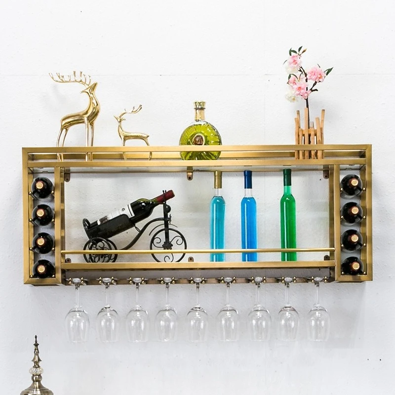 Bar wine glass holder Stainless steel wine rack Goblet upside down rack Wall  wine cabinet ornament