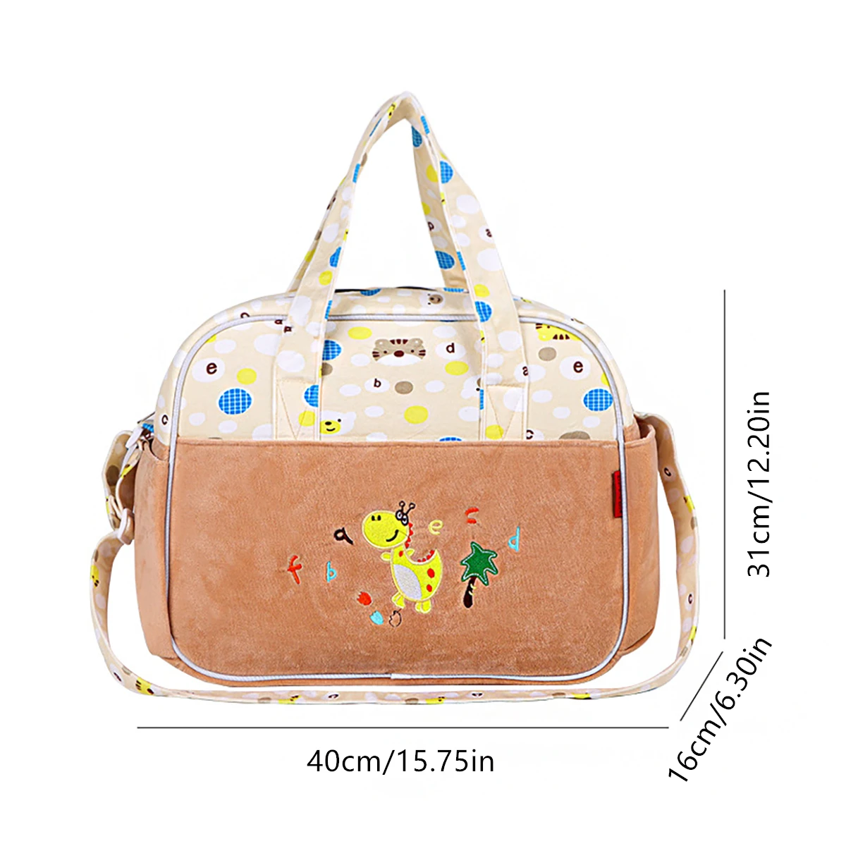 Moda padrão dos desenhos animados ombro único grande saco de mamãe multifuncional portátil saco de fraldas para viagens portátil diagonal cruz