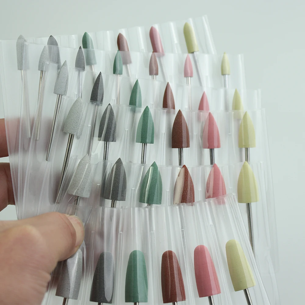 6/10 個ゴムシリコンネイルドリルフライスカッターマニキュア用柔軟な研磨電気ロータリーネイルファイルアートアクセサリー