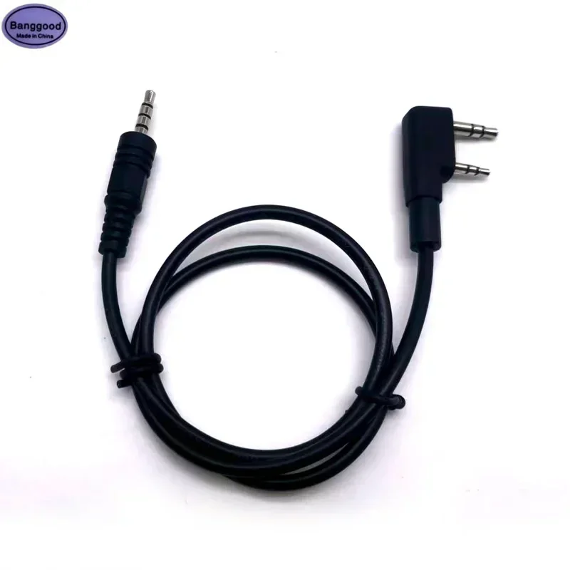 10pcs 2Pin K-Type Headset Connector to 3.5mm Speaker Interface Audio Conversion Cable for Baofeng UV-5R TYT Wouxun Kenwood Radio