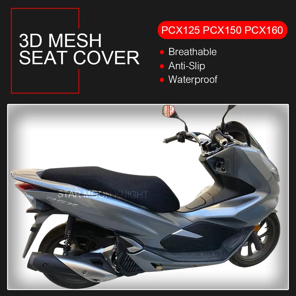 Capa de assento de malha 3d para motocicleta, para honda pcx 125 150 160 pcx125 pcx150 pcx160, antiderrapante, respirável, rede de isolamento, almofada de assento