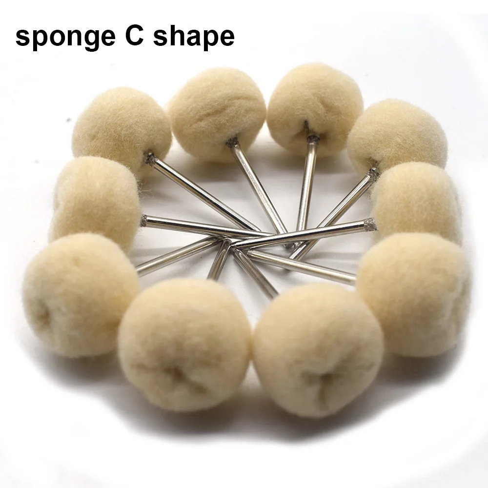 10PCS Polishing Wheels Wool/Cotton/Cloth Buffing Pad Jewelry Abrasive Brush Dremel Accessories For Rotary Tools