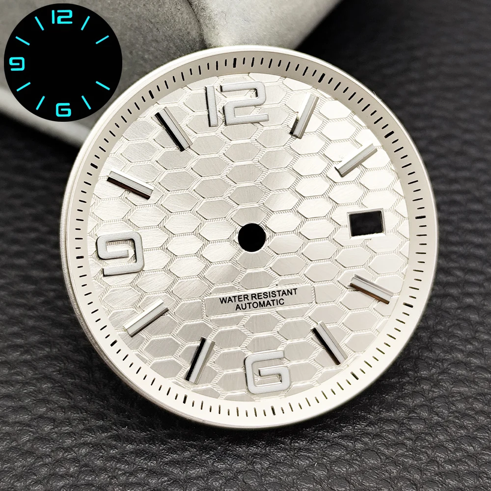 NH35 Case Equipped Strap 39.5mm Men's Watch Silvery Steel Case Fits NH35 Movement Accessories Sapphire Glass NH35 Dial image 3