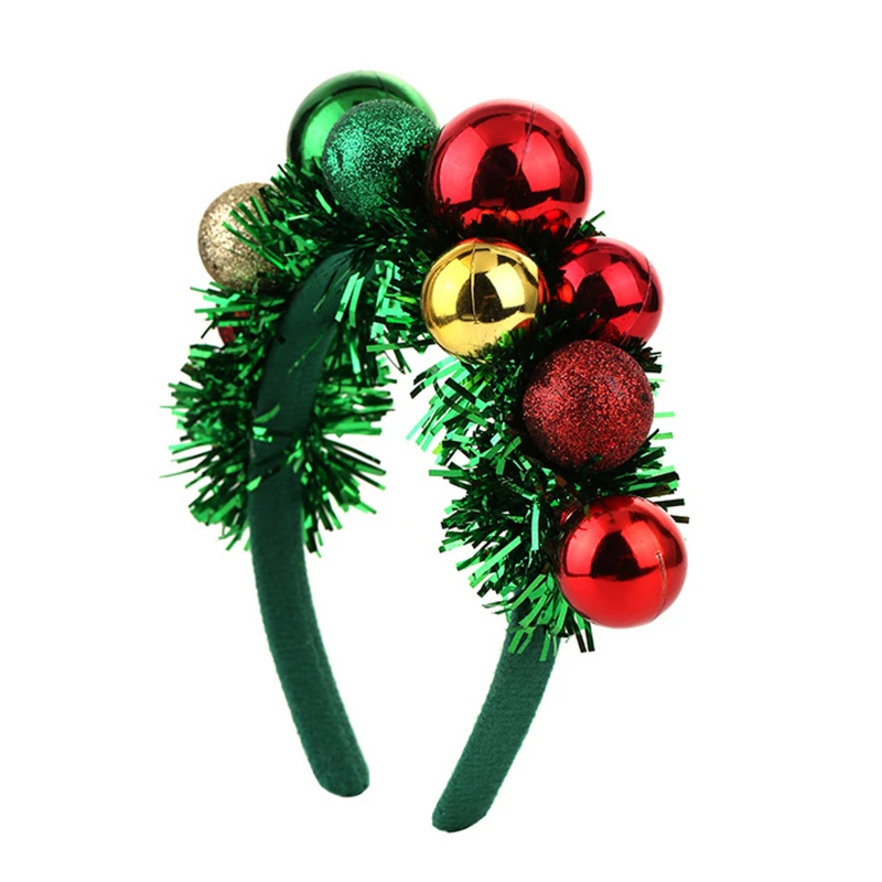

*Christmas Headband Colorful Balls String Light Hair Band Hair Hoop Women Girls Hair Accessories Headdress Christmas Ornaments
