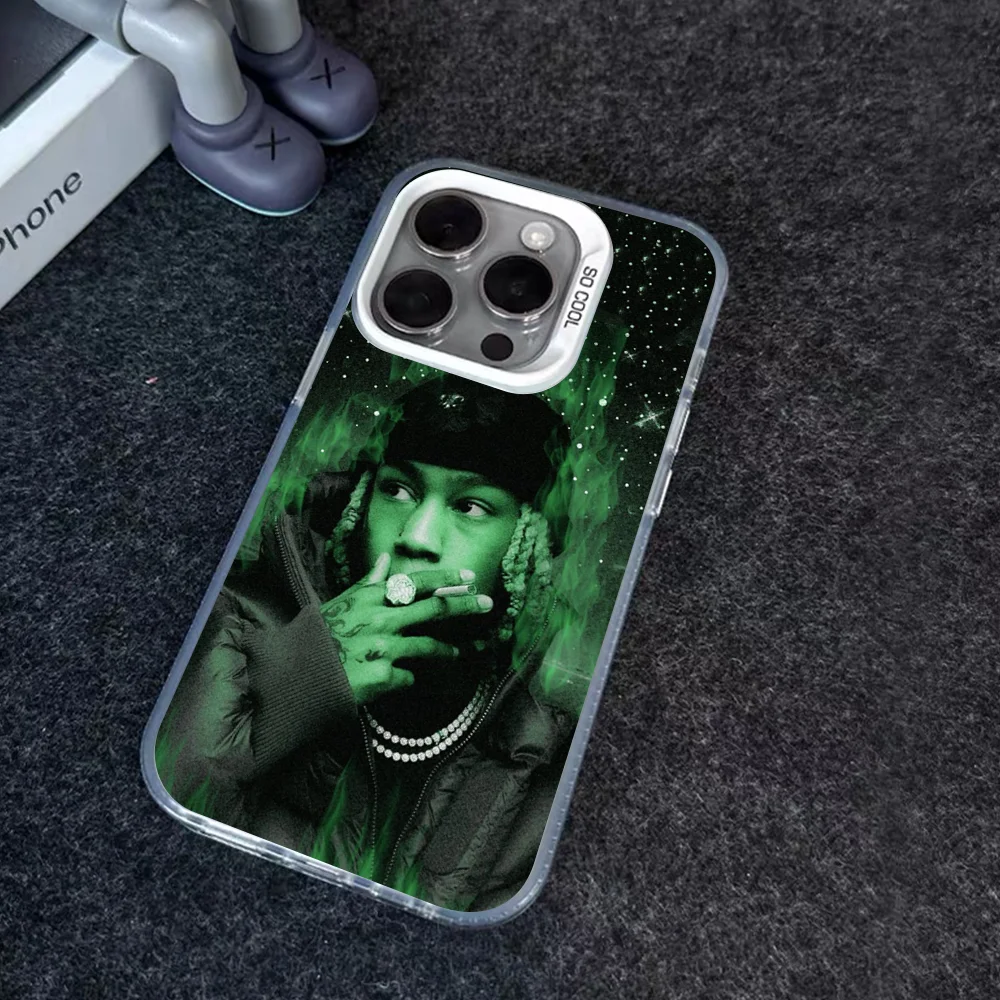 Rapper R-Rich Amiri Phone Case IMD Color Silver Shell For IPhone 16 15 14 13 12 11 Pro Max Plus