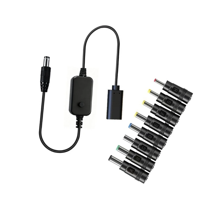  USB C Female to DC5525 Connection Cable 5V-20V with Push Button and 40cm Long
