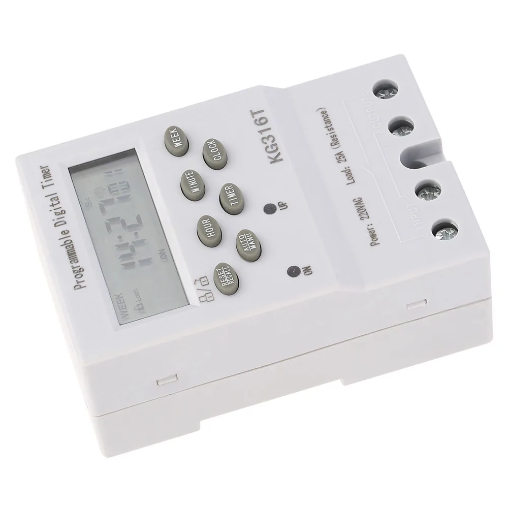 KG316T AC220V Timer Switch Digital Display 1 Minute to 168 Hours Digital Programmable Timer Automatic Time Control