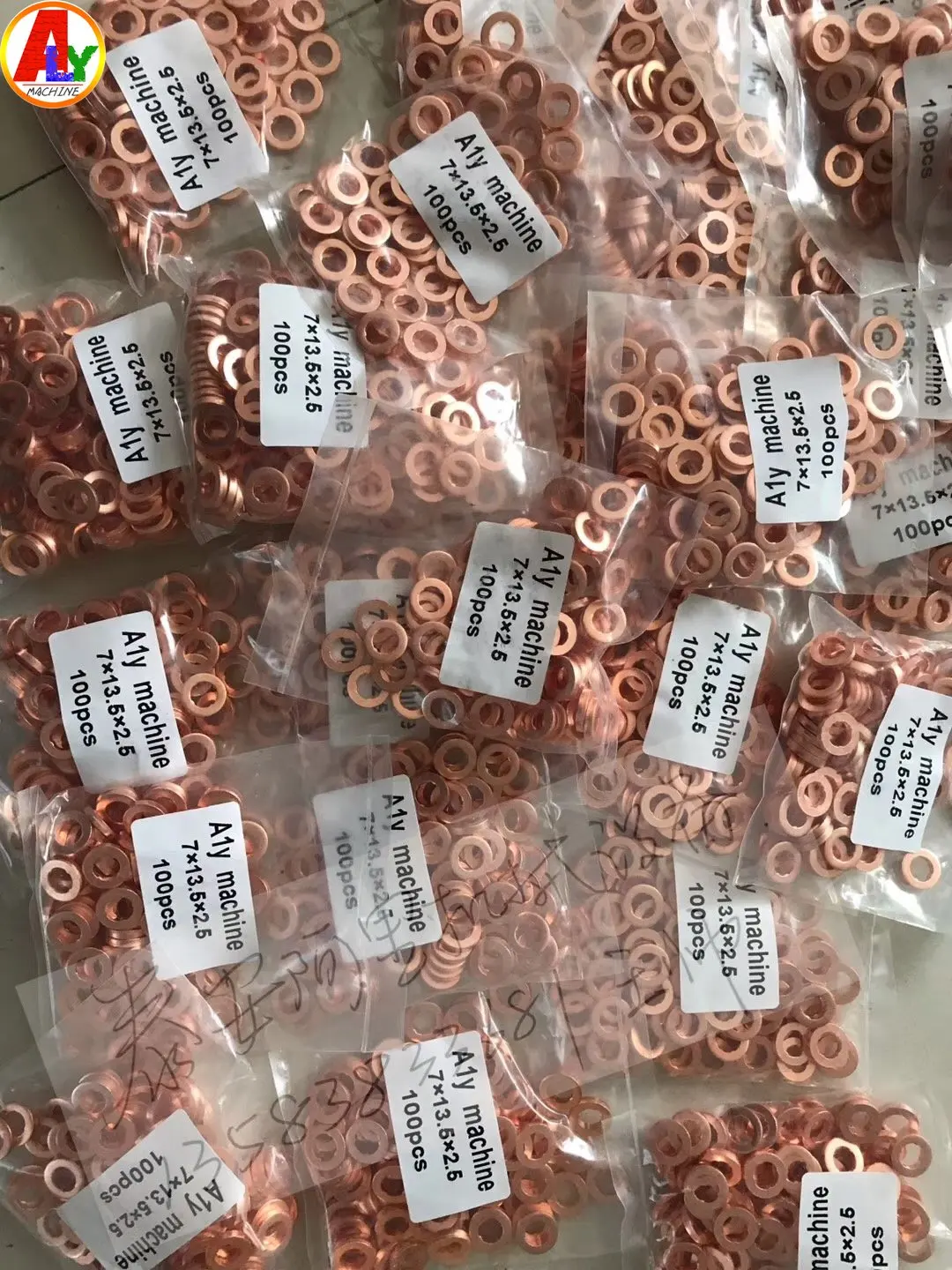 100PCS Injector Nozzle Copper Washer Gaskets Thickness 2mm Inner Diameter 7-18mm