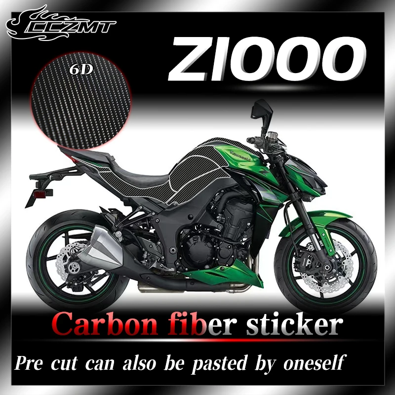 Fibra De Carbono Película Protetora para Kawasaki Z1000, Adesivo Tanque De Combustível, Todo O Decalque Do Carro, Modificação Do Emblema, 6D