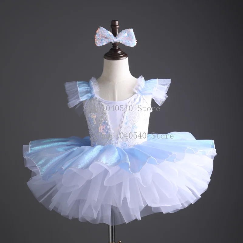 

Kids Sequin Ballet Dress Performance Clothes Silver Girls Modern Dance Skirts Children Ballet Tutu Party Princess Dress Costume