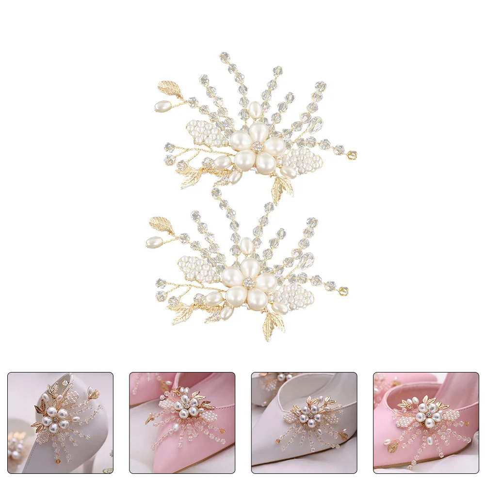 

Delicate Metal Shoe Buckles Crystal Embellishments Bridal Wedding Party Decorations Non Dancing Shoes Accessories Elegant