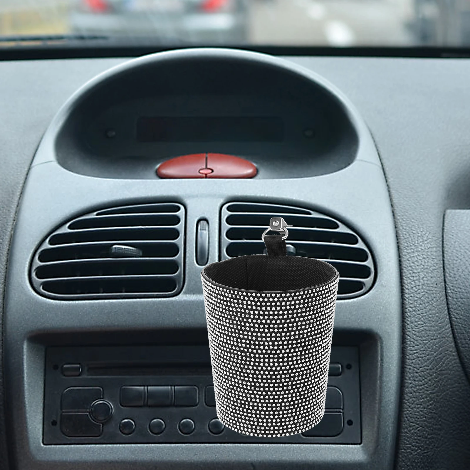 

1pc Car Trash Can Durable Secure Multi-functional Auto Rubbish Storage Holder for SUV Automobile Interior Decoration Garbage Bin