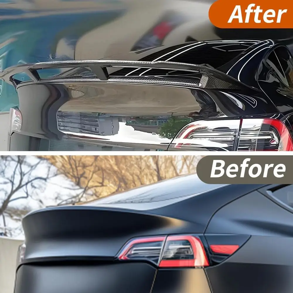 يناسب طراز تسلا Y 2020 2021 2022 2024 جناح سبويلر خلفي ، ملحقات نموذج Y عالية الأداء GT نمط ألياف الكربون