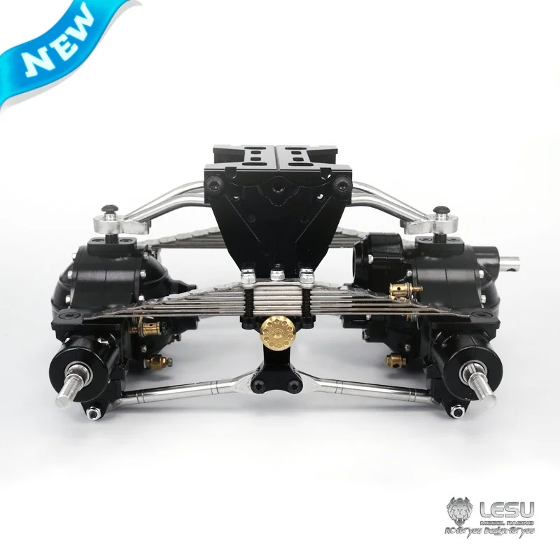 LESU 1/14 Truck rear suspension assembly 9MM raised X-8015 Tamiya draghead mud head all metal fittings