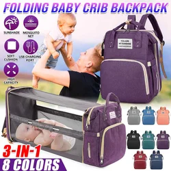 Baby Nappy Changing Bags Changing Station Portable Baby Bed Travel Bassinet Folding Crib Shade Cloth Changing Pad Waterproof