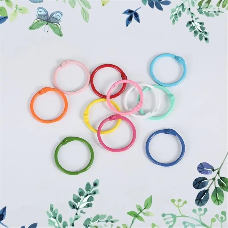 60x Keychain Rings 30/45mm Binder Rings Loose Book Rings for Office
