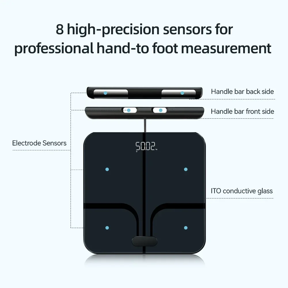 New Professional Eight-electrode Body Fat Scale Intelligent APP Weight Scale Dual-frequency Precision Electronic Scale