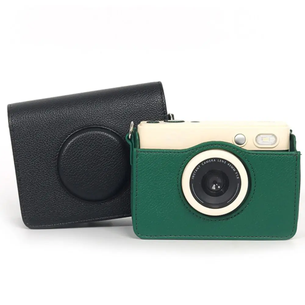 PU Leather Instant Camera Storage Bag Shockproof Anti Scratch Protective Cover with Strap Wear Resistant for CHUZHAO D1pro