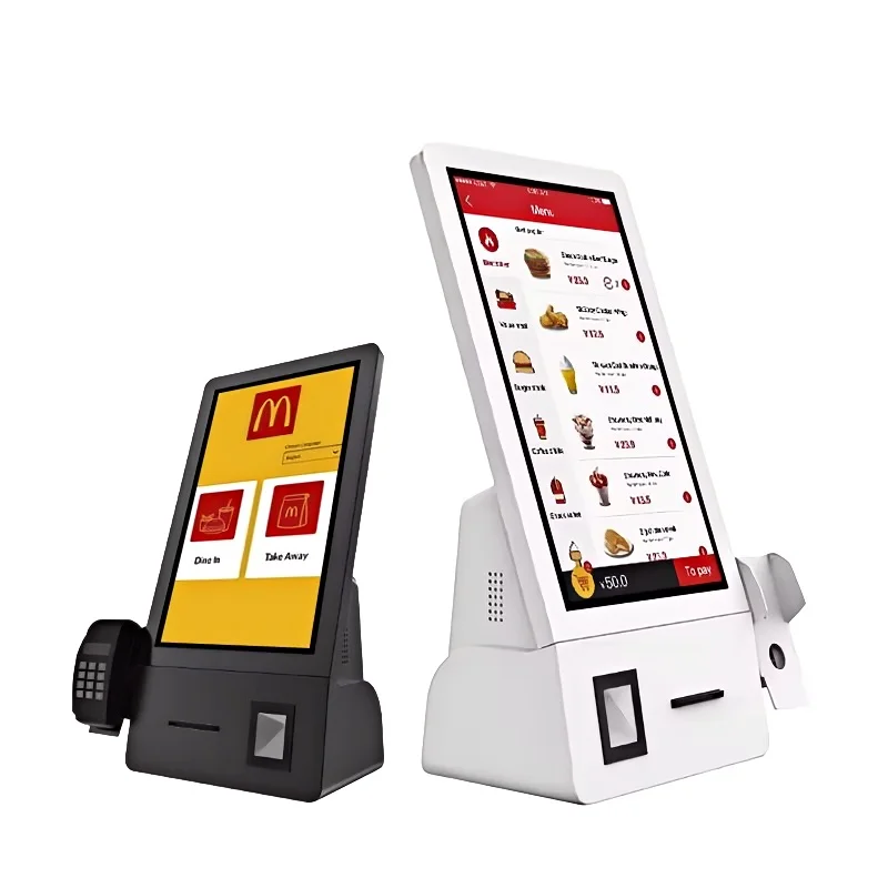 Payment Machine Self-Service Terminal Touchscreen PC Kiosk with Printer Camera Scanner Restaurant Shop 27inch LCD Ordering