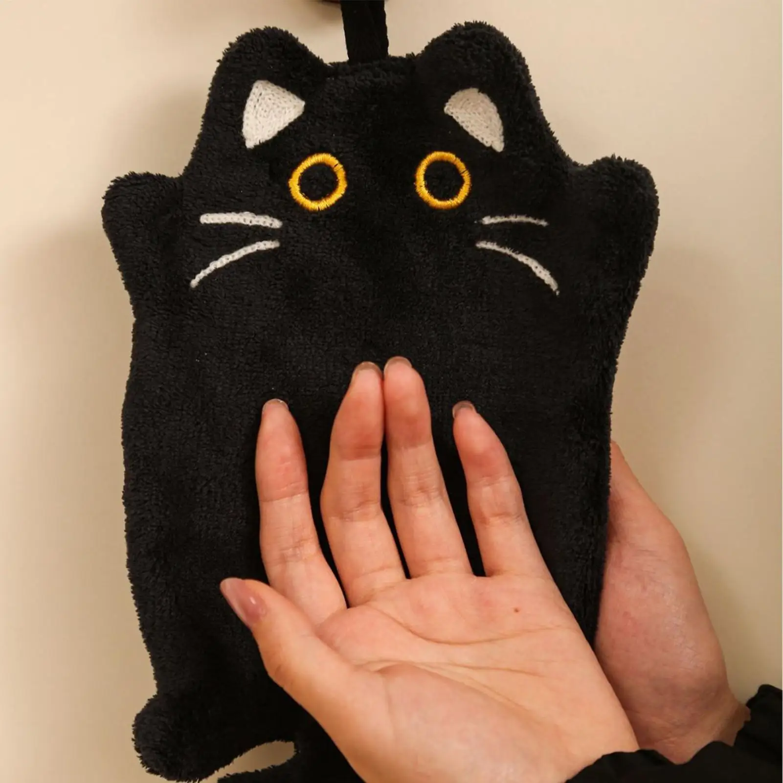 Funny Cat Hand Towels Kitchen Bathroom Hand Towel Ball Quick Dry Soft Absorbent Coral Fleece  Microfiber Washcloth Hand Towels