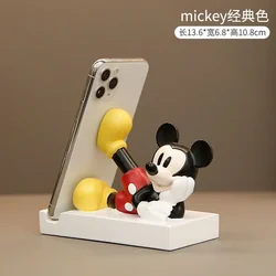 Disney-adornos de escritorio tridimensionales con dibujos animados de Mickey, soporte para teléfono celular, decoraciones creativas para habitación y oficina, regalo para niña