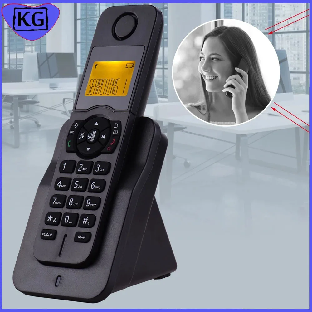

LCD Caller ID Display Digital Cordless Telephone Wireless Home Phones Hand-Held Free Intercom Hands-Free Calling for Home Office