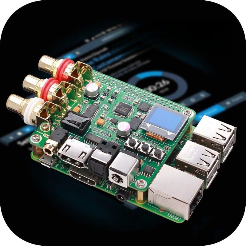 DAC audio decoding board HIFI fever expansion board, coaxial fiber I2S adapter 3B +/4B