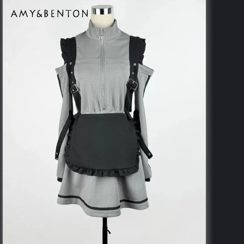 

Original Japanese Design Women's Dress Sweet Cool Leg Cover 2026 New Subculture Two-dimensional Solid Color Short Dresses Ladies