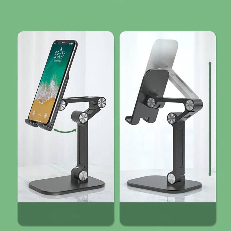 Three Sections Foldable Desk Mobile Phone Holder For iPhone iPad Tablet Flexible Table Desktop Adjustable Cell Smartphone Stand