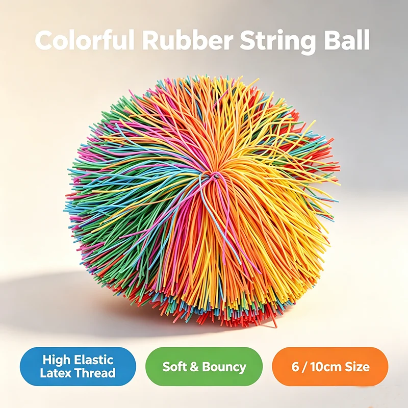 Anti-Stress 6cm/9cm Rainbow Fidget Sensory Koosh Ball Baby Funny Stretchy Ball Stress Relief Kids Autism Special Needs