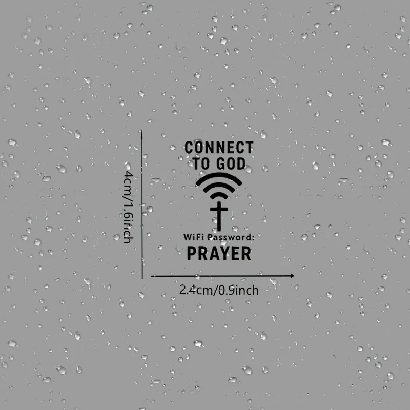 2D Flat Connect To God WiFi Prayer Vinyl Sticker, Waterproof Decal for Car Rearview Mirror Decor, Holiday Gift