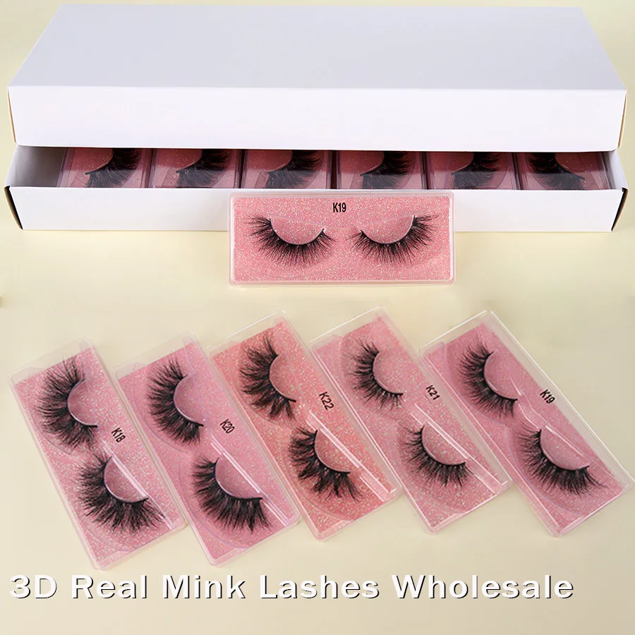 Wholesale 15-18mm Real Mink Eyelashes Bulk 10/20pcs Natural False Eye Lashes Fluffy Wispy 3d Fake Eyelash Extension Long Soft