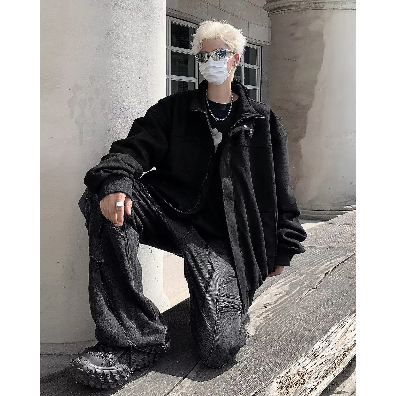 

Fall Large Size 250 Pou Suede Jaet Men Casual Loose American Trendy Brand Youthful ular Outerwear Long Sve