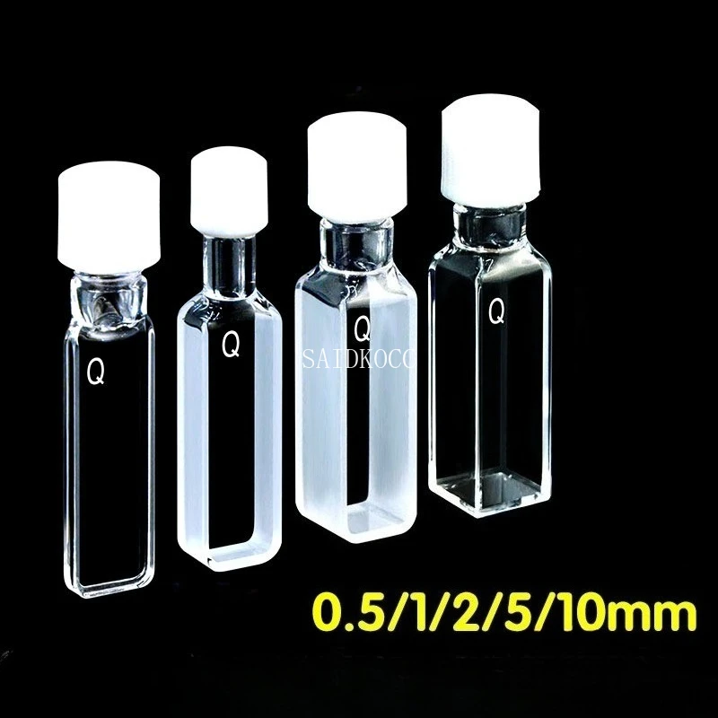 SAIDKOCC Quartz Absorption Cells Micro Quartz Cuvette Light Path 1mm Quartz Cup 350ul PTFE Sealing High Temperature Technology