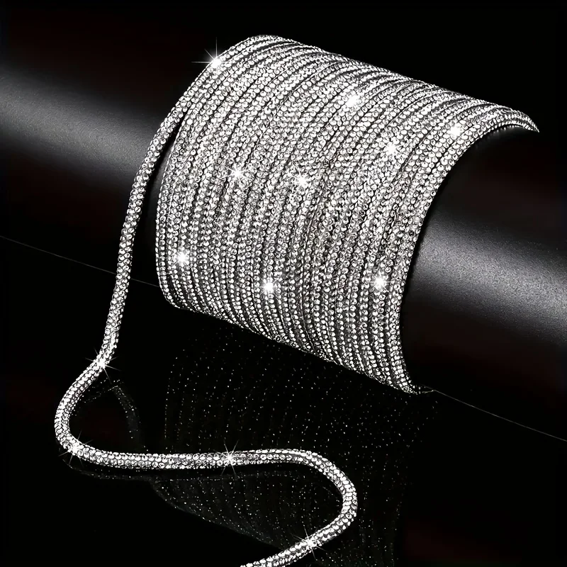 

10-50 Yards Diamond Rhinestone Rope 4/6mm for DIY Handmade Crafts Clothing Accessories Shoes Bags Wedding Sparkling Decoration