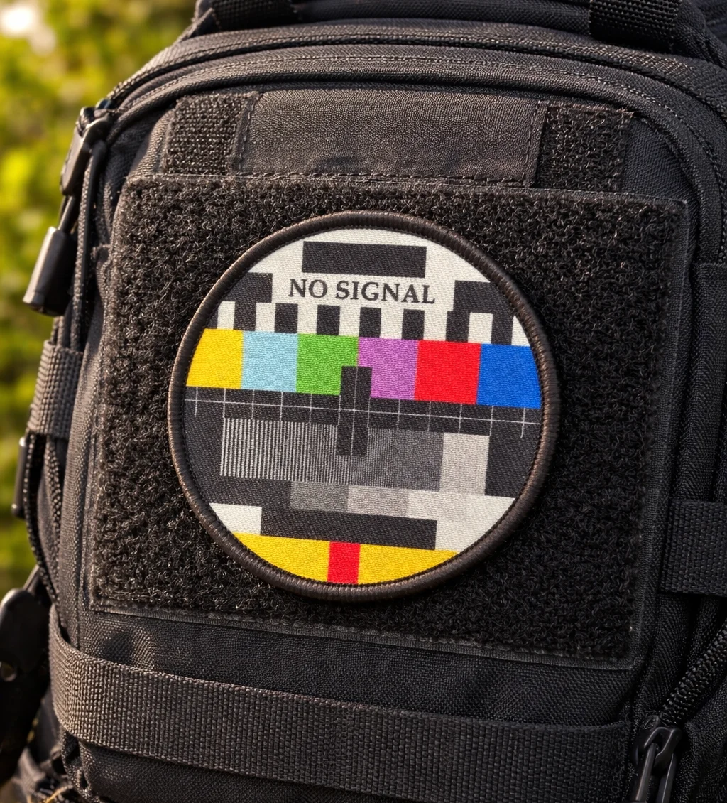 1 Stück Lustiger "Kein Signal" TV-Testmuster Klettverschluss-Patch für Rucksack und Jacke – Detail 5