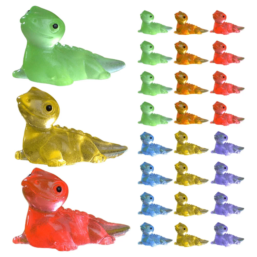 

30 Pcs Micro Landscape Lizard The Animal Luminous Figurine Boys Resin Glowing Decor Miniature Office Small Craft