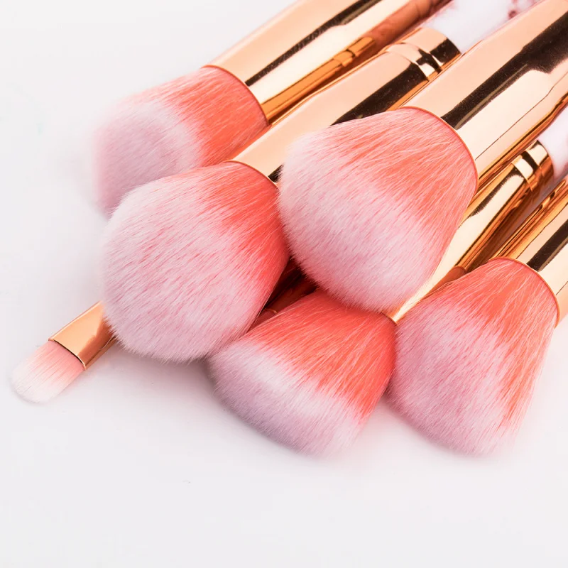 New10Set di pennelli per trucco Set completo di strumenti di bellezza con motivo in marmo Set di pennelli per ombretto per fard