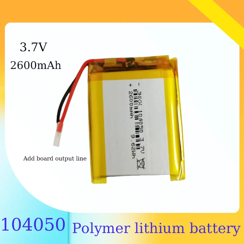 104050 Battery 2600mAh 3.7V Lipo Polymer Lithium Batteries for Smart Curtains GPS LED Light Remote Control Rechargeable Cell