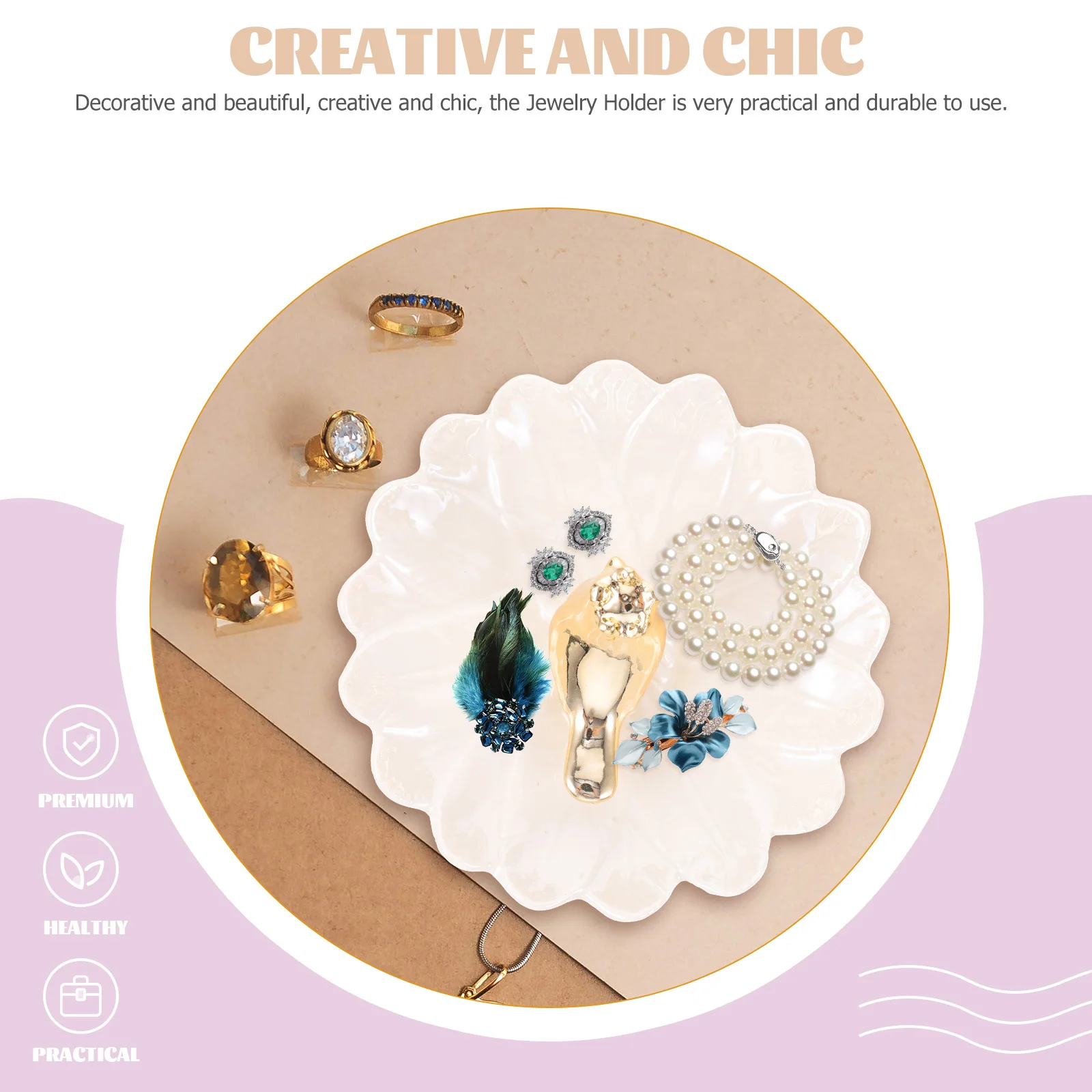 

Ceramic Jewelry Plate Bird Ring Holder Jewelry Storage Tray Organizer for Bedroom Bathroom Lightweight Trinket Holder