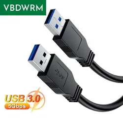 USB 3.0 Kabel Kort Type A USB 3.0 Male naar Male snoer voor Laptop Koelventilator/pad, Camera, USB hub, Schakelaar, Dubbele USB A mannelijke kabel