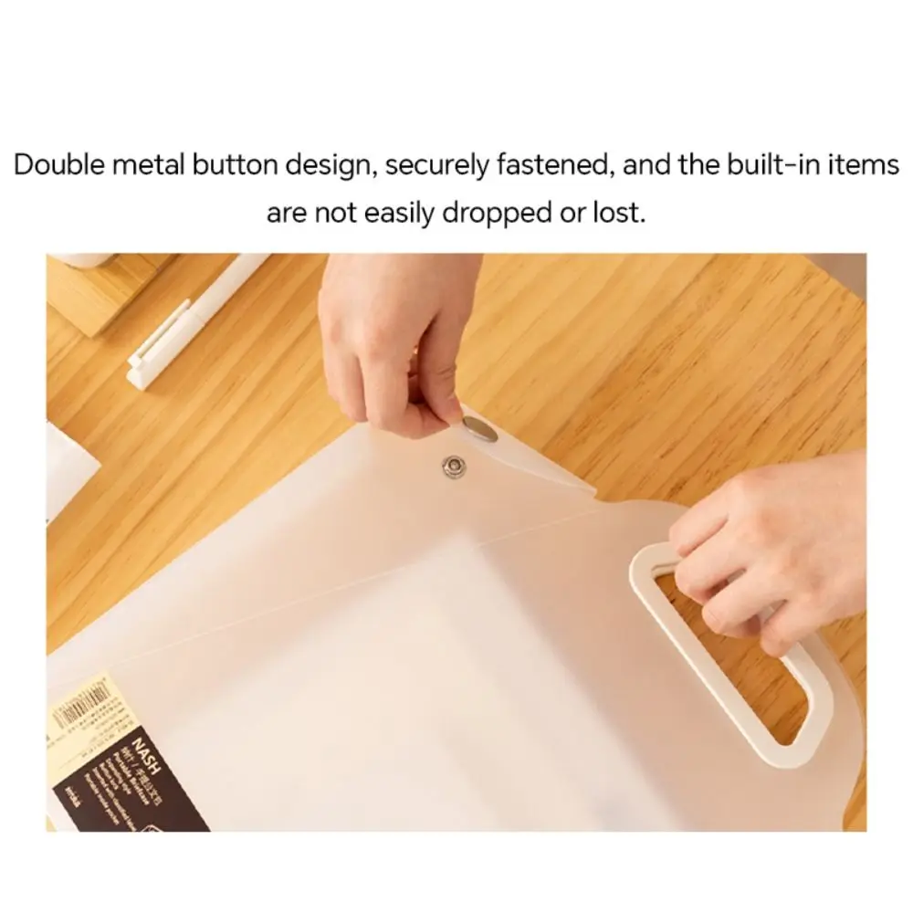 Multifunction Snap Button A4 File Folder Large-capacity Waterproof Bill Package Portable Portfolio Organizer Students