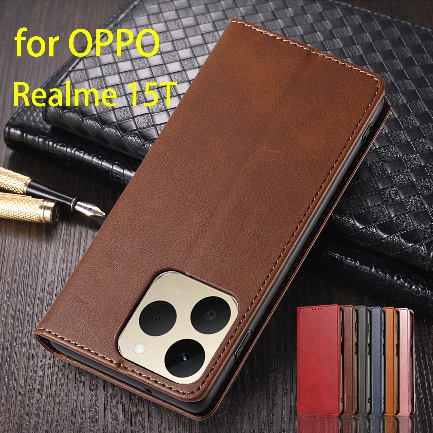 

Кожаный чехол для OPPO Realme 15T 5G, флип-чехол, держатель для карт, кобура с магнитным притяжением, чехол-кошелек, чехол Capa Fundas Coque