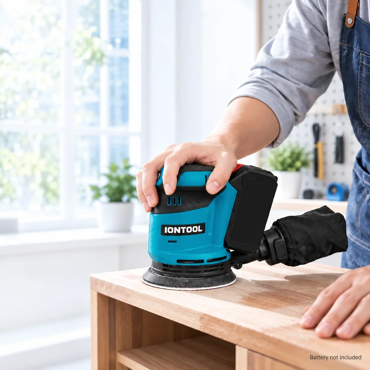 IONTOOL 175mm Ultra Lightweight Variable Speed Sander for Woodworking Fine Detail Sanding DIY Home Use Bare Unit