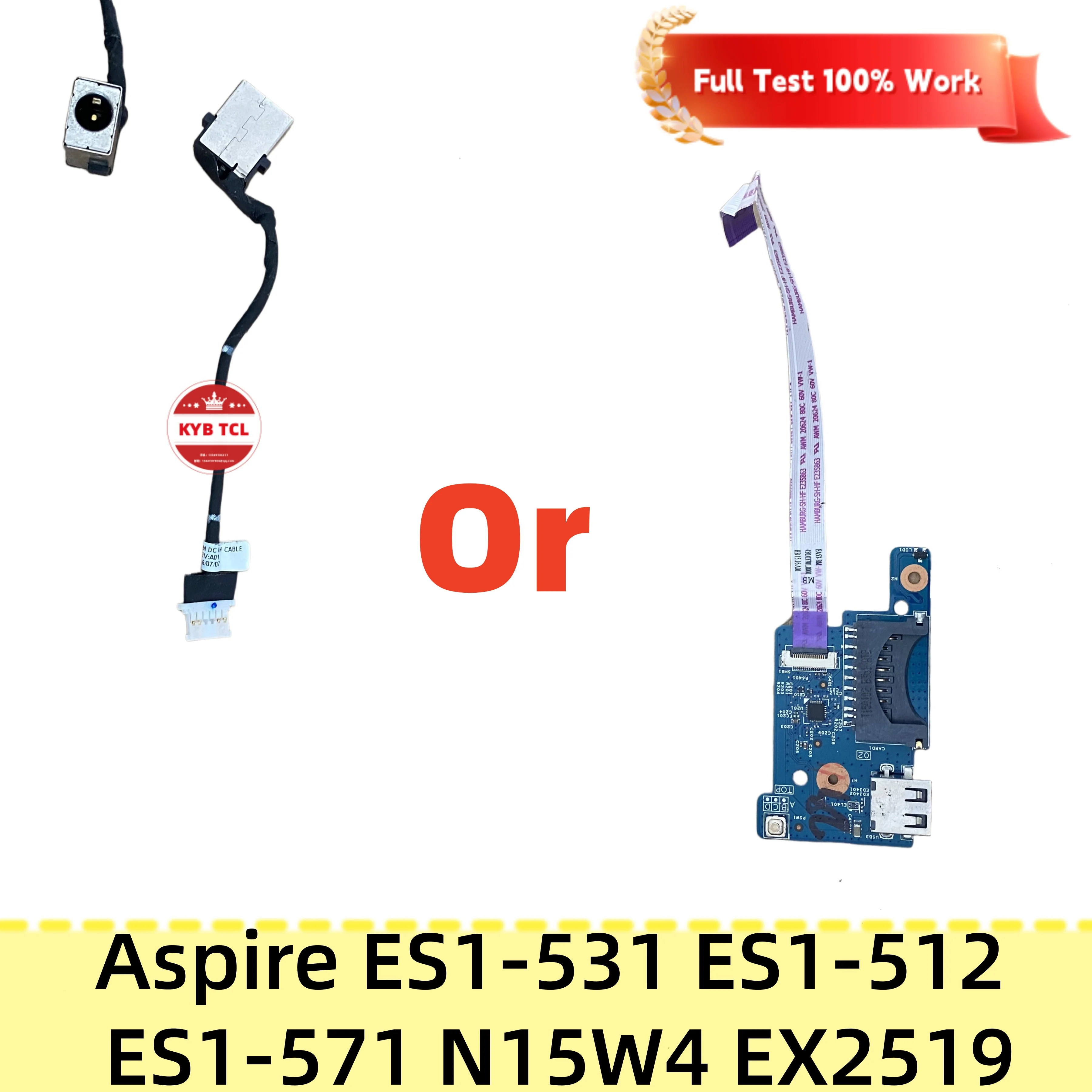450.03703.2001 0001 448.09005.0011 448.03704.0011 14855-1 15962-1 Para Acer Aspire ES1-531 ES1-512 ES1-571 N15W4 EX2519 Placa de botón de encendido con lector de tarjetas USB SD o conector de alimentación DC IN