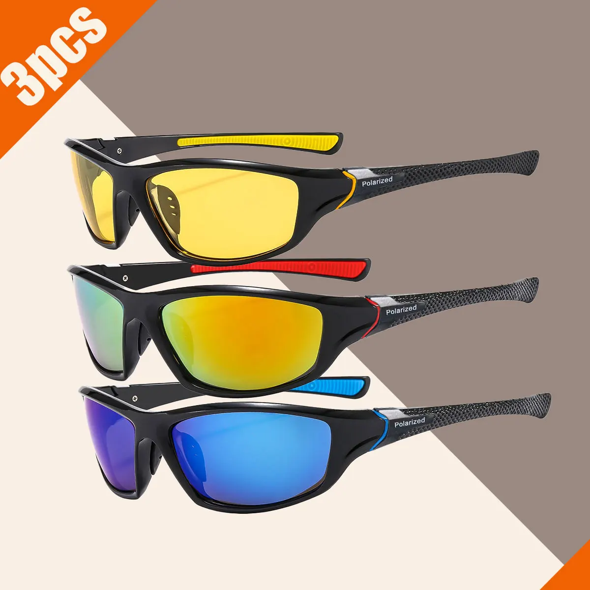 Gafas de sol polarizadas para deportes al aire libre, lentes de sol para ciclismo, pesca, correr, 1/3 piezas