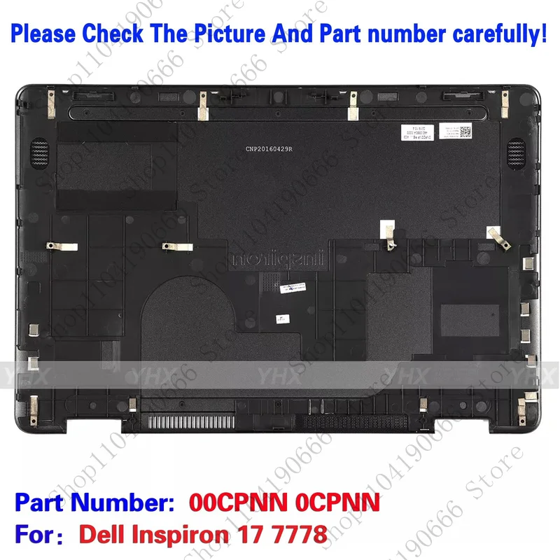 BD New For Dell Inspiron 17 7778 Lower Bottom Base Case Cover 00CPNN 0CPNN.