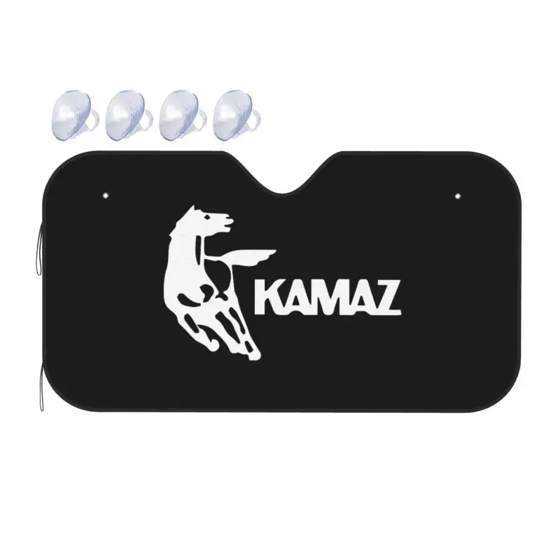 

KAMAZ Logo Print Car Front Windshield Sun Shade Auto Blocks Uv Rays Sun Visor Protector Foldable Car Windshield Sunshades