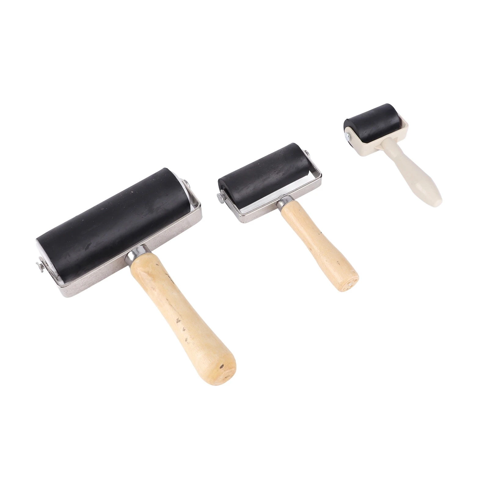 3Pcs Rubber Roller Art Craft Brayer for Printmaking Print Ink Stamping Tools Supplies